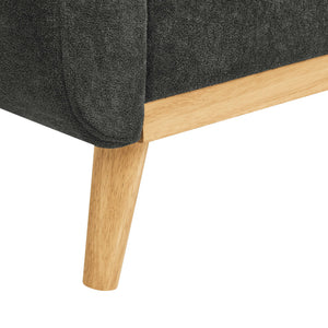 English Elm 67.7" Tufted Button Mid-century Loveseat with Splayed Wood Legs for Living Rooms Gray B355P428575