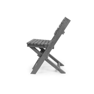 English Elm Coastal Bay Recycled Hdpe Folding Bistro Chair for Patio and Balcony Use Gray B2745P409663