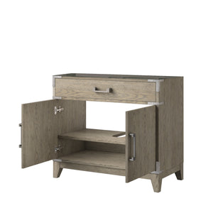 English Elm Grey Oak Single Bath Vanity - Elegant 36” W X 22” D Design With Soft-Close Door & Ample Storage B2731P259787