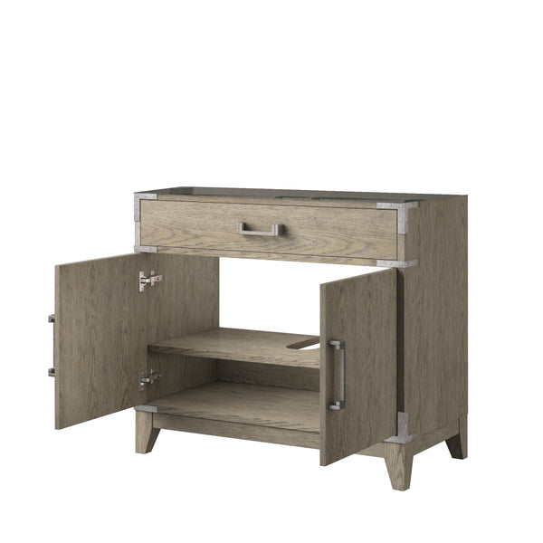 English Elm Grey Oak Single Bath Vanity - Elegant 36” W X 22” D Design With Soft-Close Door & Ample Storage B2731P259787
