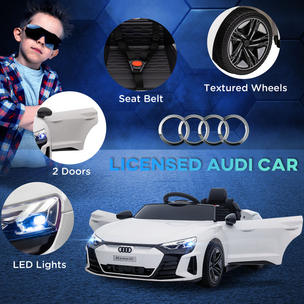 English Elm Aosom Licensed Audi Rs E-tron Gt 12v Kids Electric Ride on Car with Remote Control W2225P217176