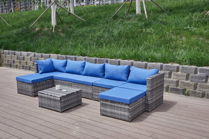 English Elm Patio Sofa With Plush Cushions - Weather-Resistant, Durable Outdoor Seating For Stylish Relaxation B205S00064-GIGA