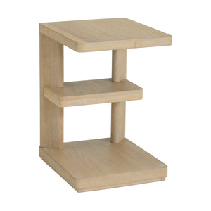 English Elm Wallace & Bay - Tan Chairside Table — Solid Wood Sand Dune Accent Table, Contemporary Tan Finish, Easy Care, 18" W B2709P212397