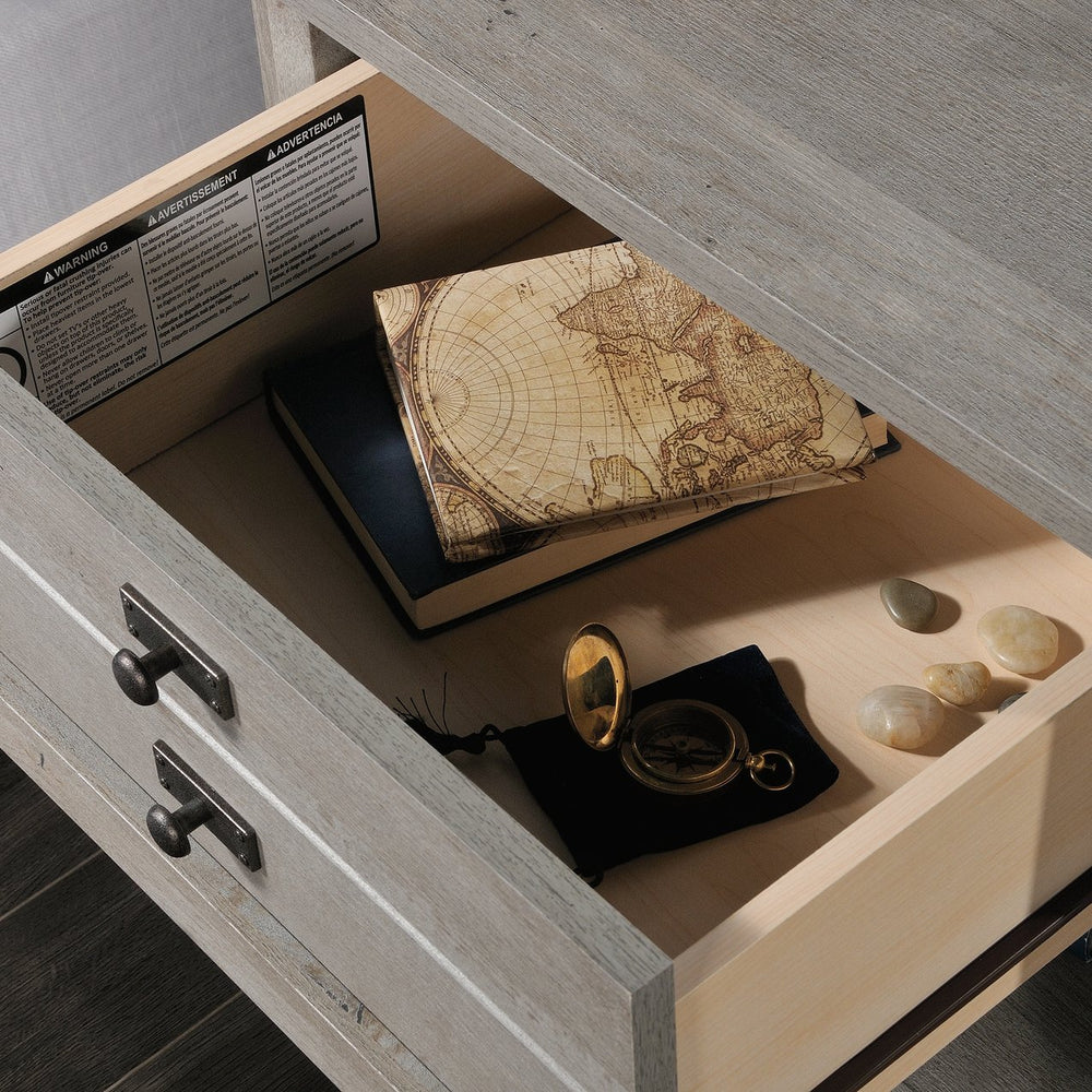 English Elm Night Stand - Versatile Brown Finish With Storage Drawer And Open Shelf For Bedroom Essentials B356P402748