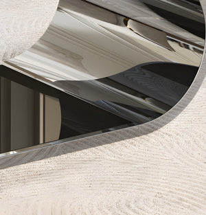 English Elm 57" Oval Silver Stainless Coffee Table with Black Tempered Glass, 2-Tier Storage, Modern Durable Design W3456S00029