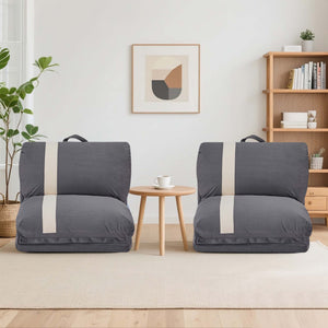 English Elm Aria Modern Floor Sofa Bed Set Of 2 – 6-Position Adjustable, Quick-Fold, Cozy & Space-Saving Solution W3391S00007