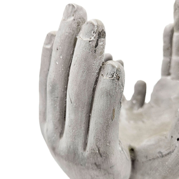 English Elm Set Of 2 Accepting Hands Cement Sculptures – Versatile Decorative Holders For Candles & Plants W2078P323696-GIGA