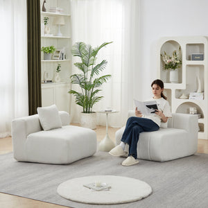 English Elm Chenille Modular Sectional Sofa Curved Piano Key Design Plush Living Room Lounge Seating Beige W834P389117