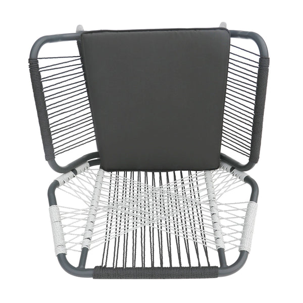 English Elm Christopher Knight Home® - IDAHO Woven Rope Club Chair Set of 2 – Gray Steel Frame, Water-Resistant Polyester Cushions, Stylish Patio Seating (2-Pack) 62330.00CGRY