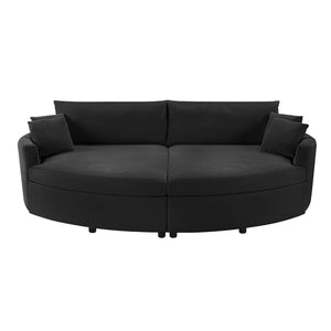 English Elm Oversized Double Chaise Lounge Sofa Bed With Usb Ports - Stylish Corduroy Comfort For Living Room N719S002160B-GIGA