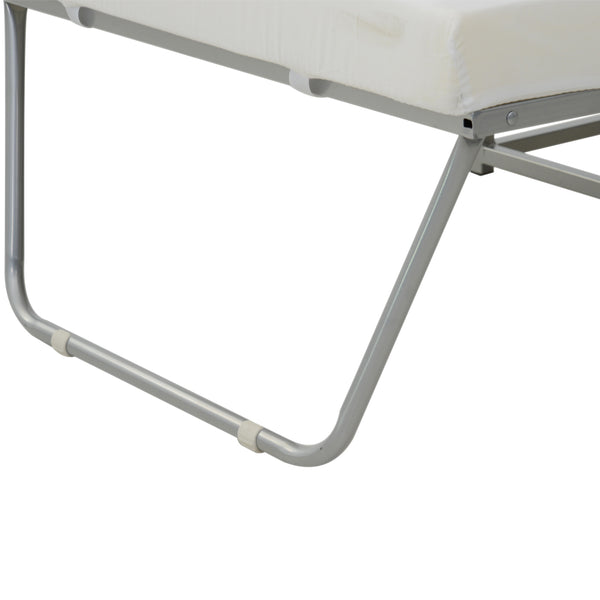 English Elm HOMCOM 2-in-1 Convertible Ottoman Sofa Bed with Thick Foam Padding, Space-Saving Guest Sleeper Gray W2225P229228