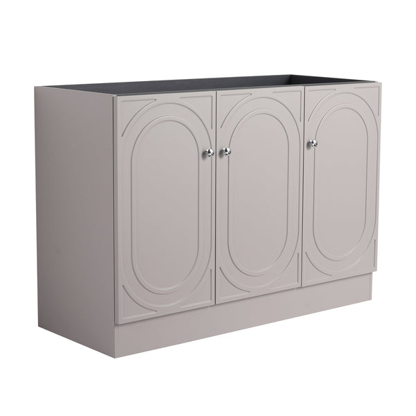 English Elm 48" Modern Freestanding Bathroom Vanity with Integrated Basin, Adjustable Shelf & 3 Metal Handles khaki W999P241062