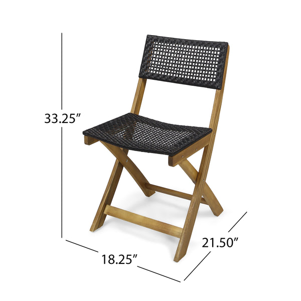 English Elm Hillside Acacia Wood Outdoor Bistro Set with Cane Seats Foldable Patio Dining 65090.00