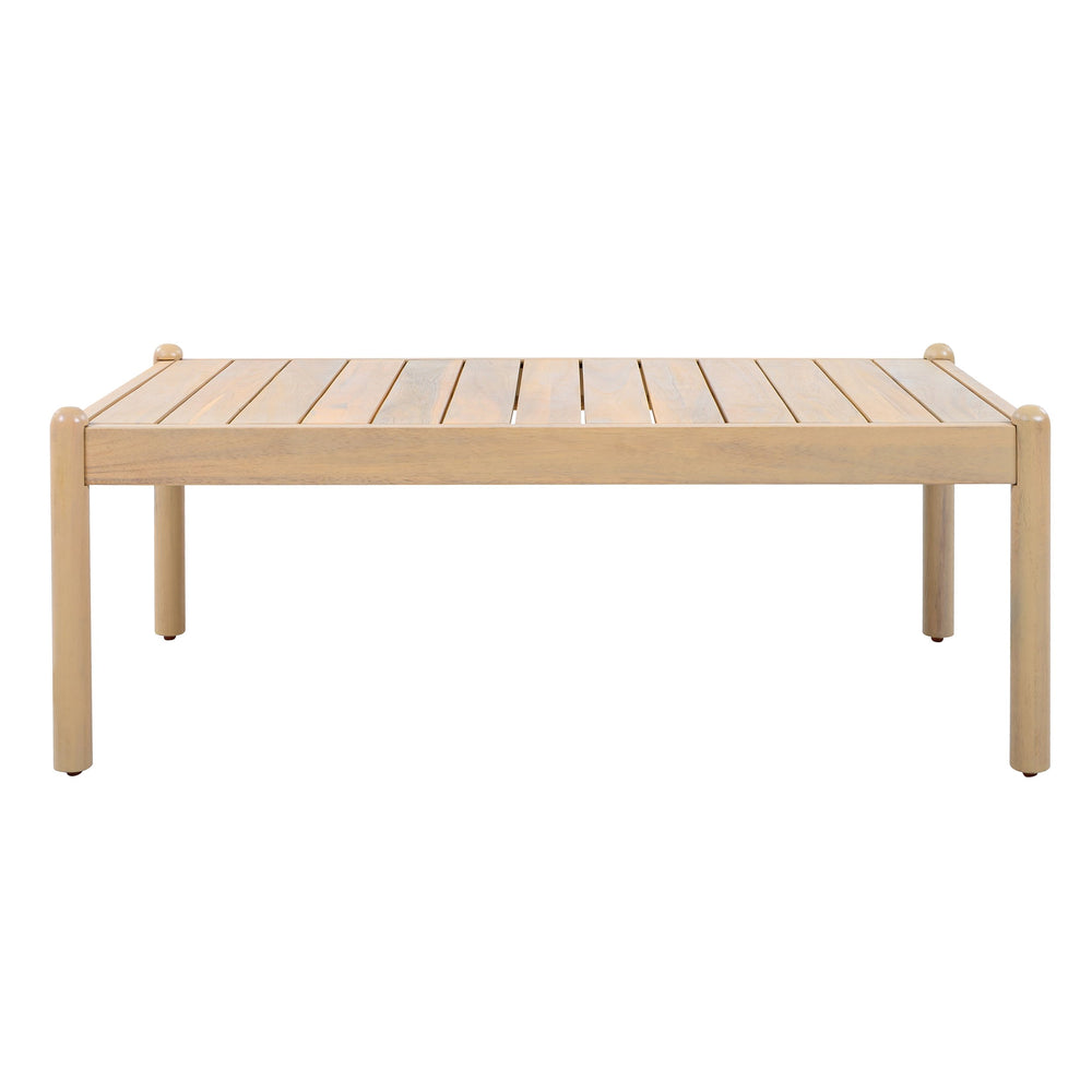 English Elm Outdoor Solid Acacia Slatted Coffee Table Patio Deck Low Profile Teak Finish N768P361446L