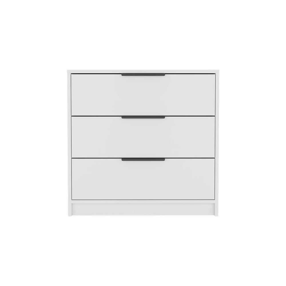 English Elm Kaia 3-Drawer Dresser with Spacious Storage and Durable Particle Board Top for Stylish Organization White 32.3 L x 22 W x 7.5 H B20091879