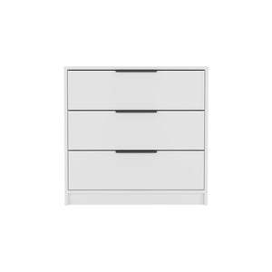 English Elm Kaia 3-Drawer Dresser with Spacious Storage and Durable Particle Board Top for Stylish Organization White 32.3 L x 22 W x 7.5 H B20091879