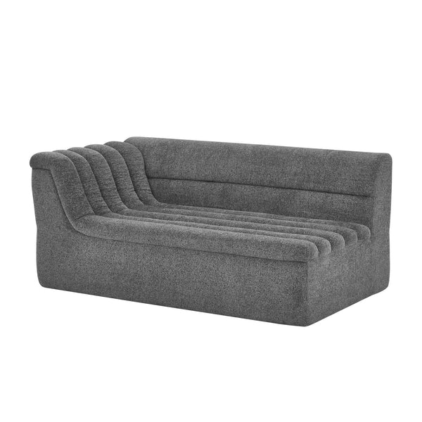 English Elm 106" Modular L-shaped Sectional Chenille Sofa Sculptural Low Profile Living Room Couch Dark Grey W1413S00124