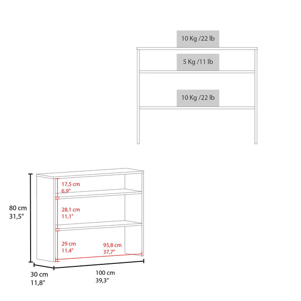 English Elm Library Library Desk with Two Open Shelves and Two Legs, Compact Engineered Wood Study Organizer Black 39.76 L x 12.2 W x 3.54 H B097P250860