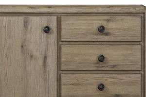 English Elm English Knotty Oak Veneer Accent Chest with Three Drawers for Living or Dining Rooms B2699P443197