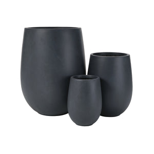 English Elm U_style Mgo Round Planter Set Three Piece Outdoor Patio Lightweight Modern Sculptural N711P406658B