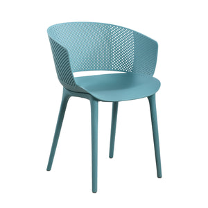 English Elm Gerald Outdoor Stackable Dining Chairs Uv Resistant Molded Plastic Patio Set of 2 Sky Blue N776P390476B