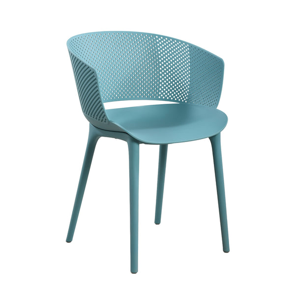 English Elm Gerald Outdoor Stackable Dining Chairs Uv Resistant Molded Plastic Patio Set of 2 Sky Blue N776P390476B
