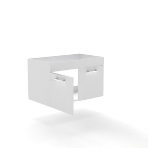 English Elm 32-inch Glossy White Wall Mounted Vanity Cabinet with Soft Close Double Door Storage W3151P353908