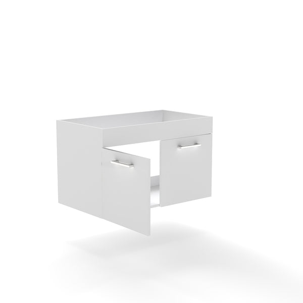 English Elm 32-inch Glossy White Wall Mounted Vanity Cabinet with Soft Close Double Door Storage W3151P353908