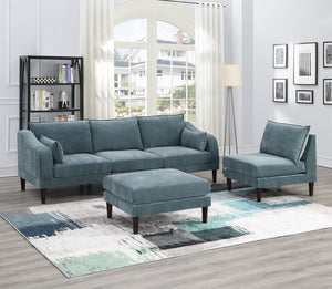 English Elm Beautiful 5-Piece Modular Sectional Set In Mineral - Versatile Living Room Furniture For Modern Style B011S01582