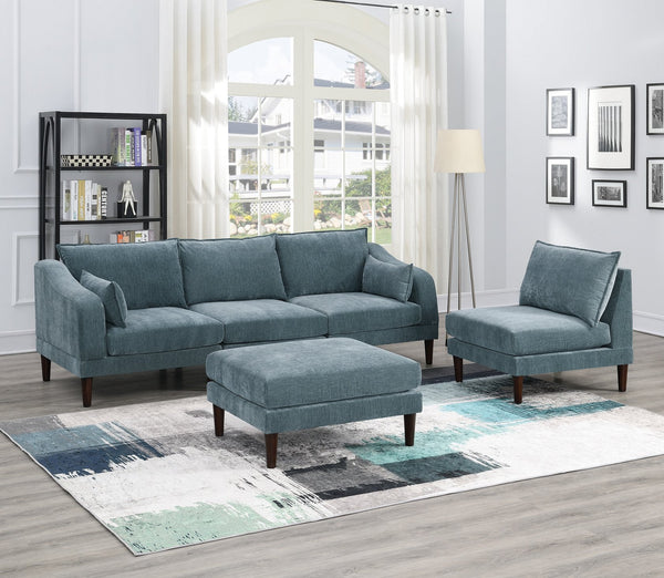 English Elm Beautiful 5-Piece Modular Sectional Set In Mineral - Versatile Living Room Furniture For Modern Style B011S01582