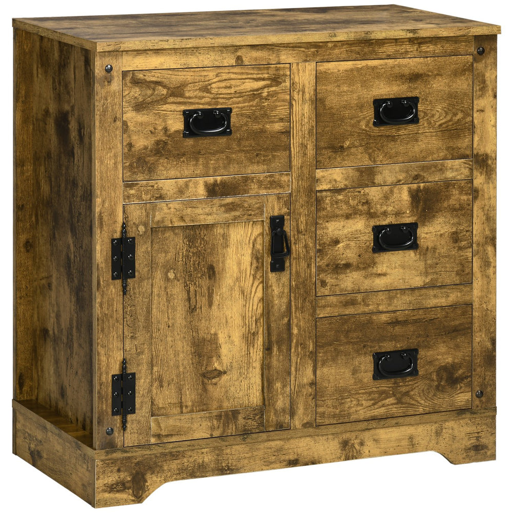 English Elm Homcom Industrial Buffet Sideboard with 4 Drawers Rustic Vintage Coffee Bar Storage W2225P217718