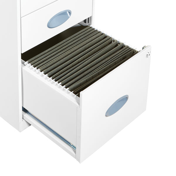 OSP Home Furnishings Metal File Cabinet White