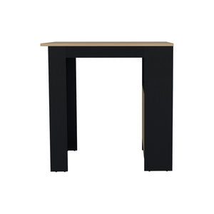 English Elm Kitchen Wynne Island Black/Natural Oak — Compact 36.2" Top, Push-to-Open Cabinet & Open Shelves for Smart Storage and Dining B092P243273
