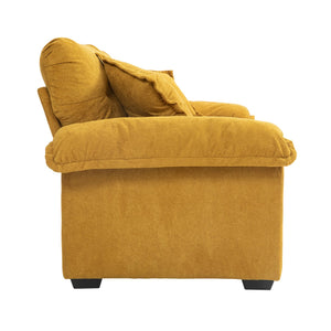 English Elm 84" Chenille Sofa Loveseat with Memory Foam & Pocket Springs, Plush Dual-Layer Comfort, Sturdy Frame Yellow W676S00012