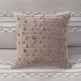 INK+IVY Kerala Casual Cotton Square Pillow II30-1085 Taupe