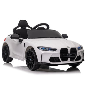English Elm Bmw M4 Licensed Kids Ride on Car with Parental Remote Dual Motors and Led Lights White W1578P214202