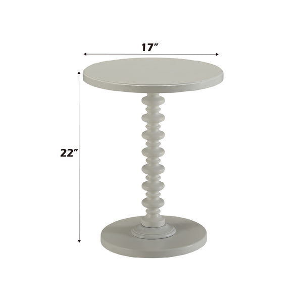 English Elm Acton Round White Finish Accent Table with Turned Pedestal Base, Solid Veneer Top, 40lb Limit B2726P256193