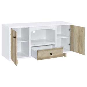 English Elm Yesler Two-tone Media Credenza with Open Shelf and Concealed Cabinet Storage B062P441083