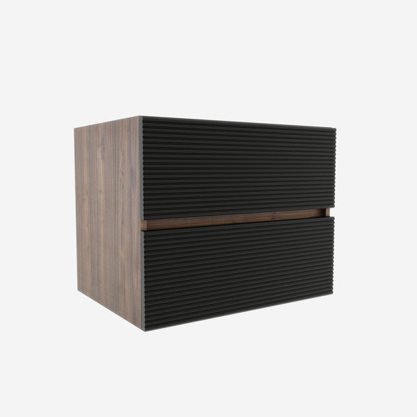English Elm 24' 24 Inch Floating Bathroom Vanity Walnut Finish with Soft Close Drawers Mid Century Modern W1865P365230