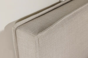 English Elm Sand Fabric Twin Headboard with Raised Flange Border for Modern Minimalist Bedrooms B062P153887
