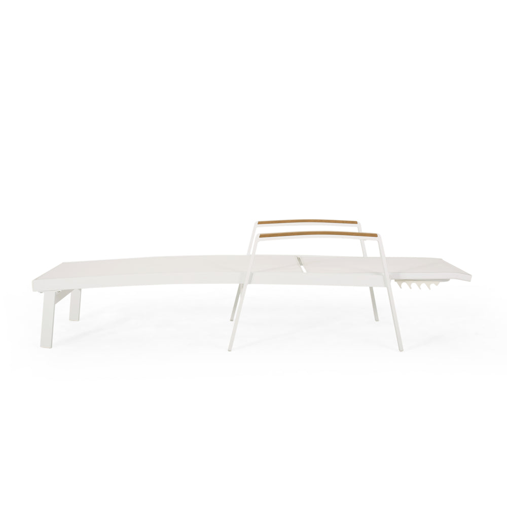 English Elm Christopher Knight Home® - OXTON Chaise Lounge with Breathable Nylon Mesh, Ergonomic Recline and Sleek Low-Profile Design for Comfort White 62753.00WWHIMP2