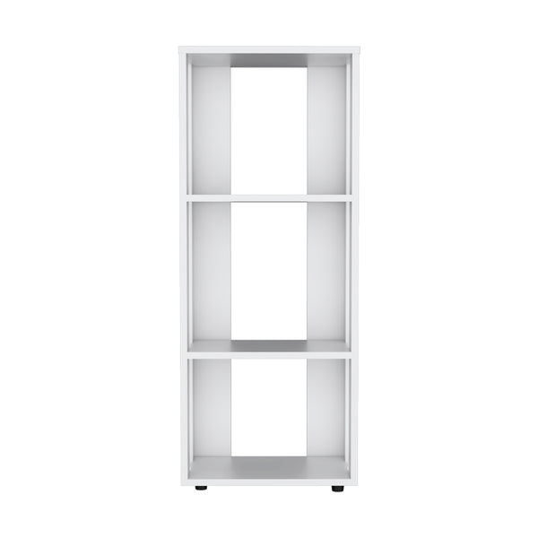 English Elm Newmanstown Slim White Bookcase – Engineered Wood, 3 Open Shelves for Small Spaces, Modern Storage B092P269942
