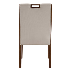 English Elm Upholstered Armless Dining Chairs Rubberwood Frame Minimalist Set of 2 for Compact Spaces Beige,Walnut N768P391163W