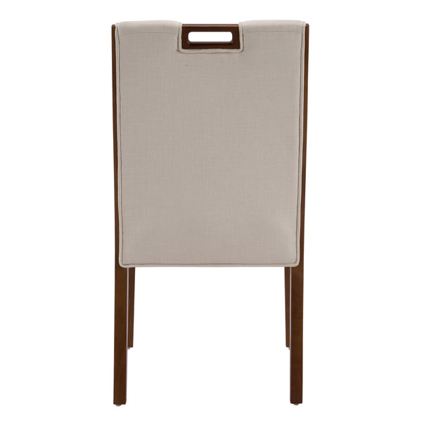 English Elm Upholstered Armless Dining Chairs Rubberwood Frame Minimalist Set of 2 for Compact Spaces Beige,Walnut N768P391163W