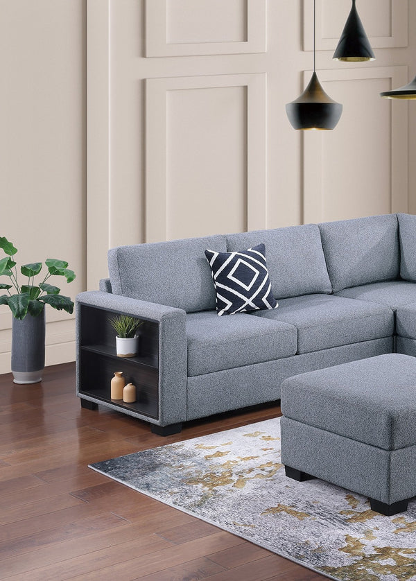 English Elm Contemporary 3-Piece Sectional Sofa Set in Ash Black Corduroy with RAF/LAF Chaise, Tufted Seats, Pillows - Stylish Low-Profile Design Gray 40 L x 26 W x 58 H B011S01785