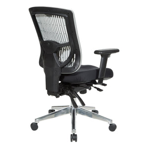 OSP Home Furnishings Contoured Ergonomic Manager Chair with Lumbar Support Foam Seat and Chrome Rolling Base 97898CGY-30