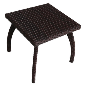 English Elm Christopher Knight Home® - HONOLULU Rattan Side Table with Powder-Coated Iron Frame – Compact 17.75" Square Accent Table, Stylish Brown 57555.00IRN