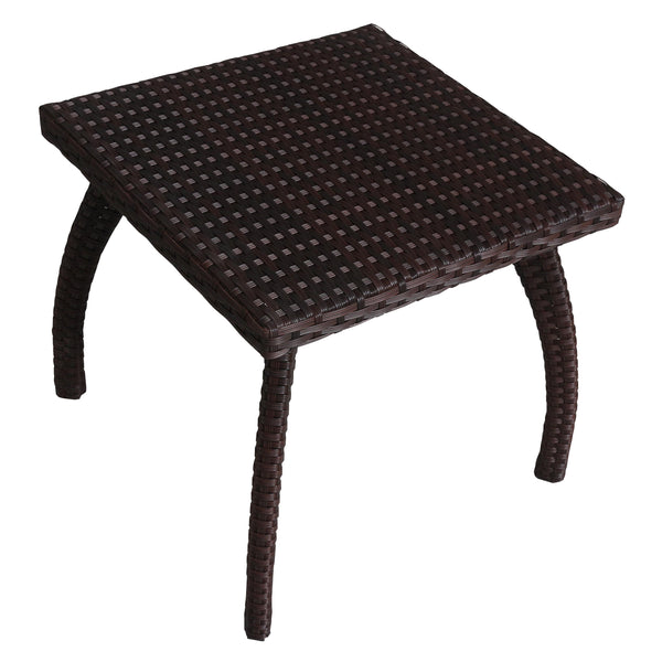 English Elm Christopher Knight Home® - HONOLULU Rattan Side Table with Powder-Coated Iron Frame – Compact 17.75" Square Accent Table, Stylish Brown 57555.00IRN