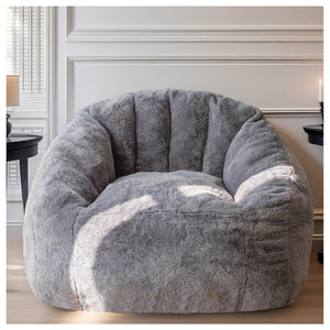 English Elm Bean bean bag chair with armrests filled with high-density memory foam for ultimate comfort and support Light Gray W3737P373848