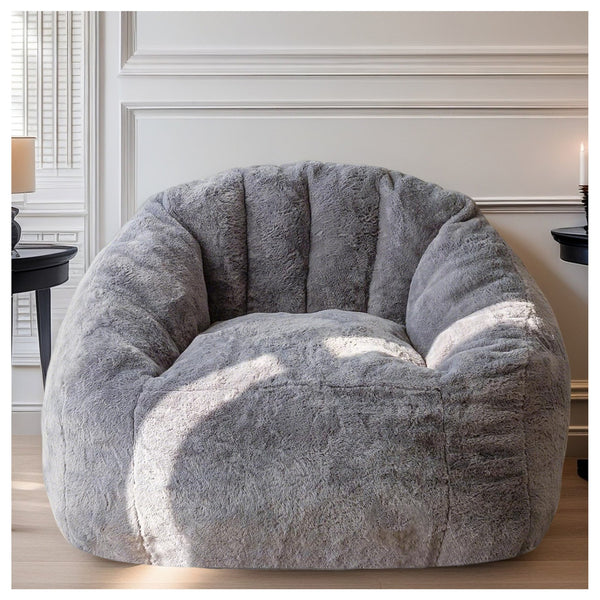 English Elm Bean bean bag chair with armrests filled with high-density memory foam for ultimate comfort and support Light Gray W3737P373848